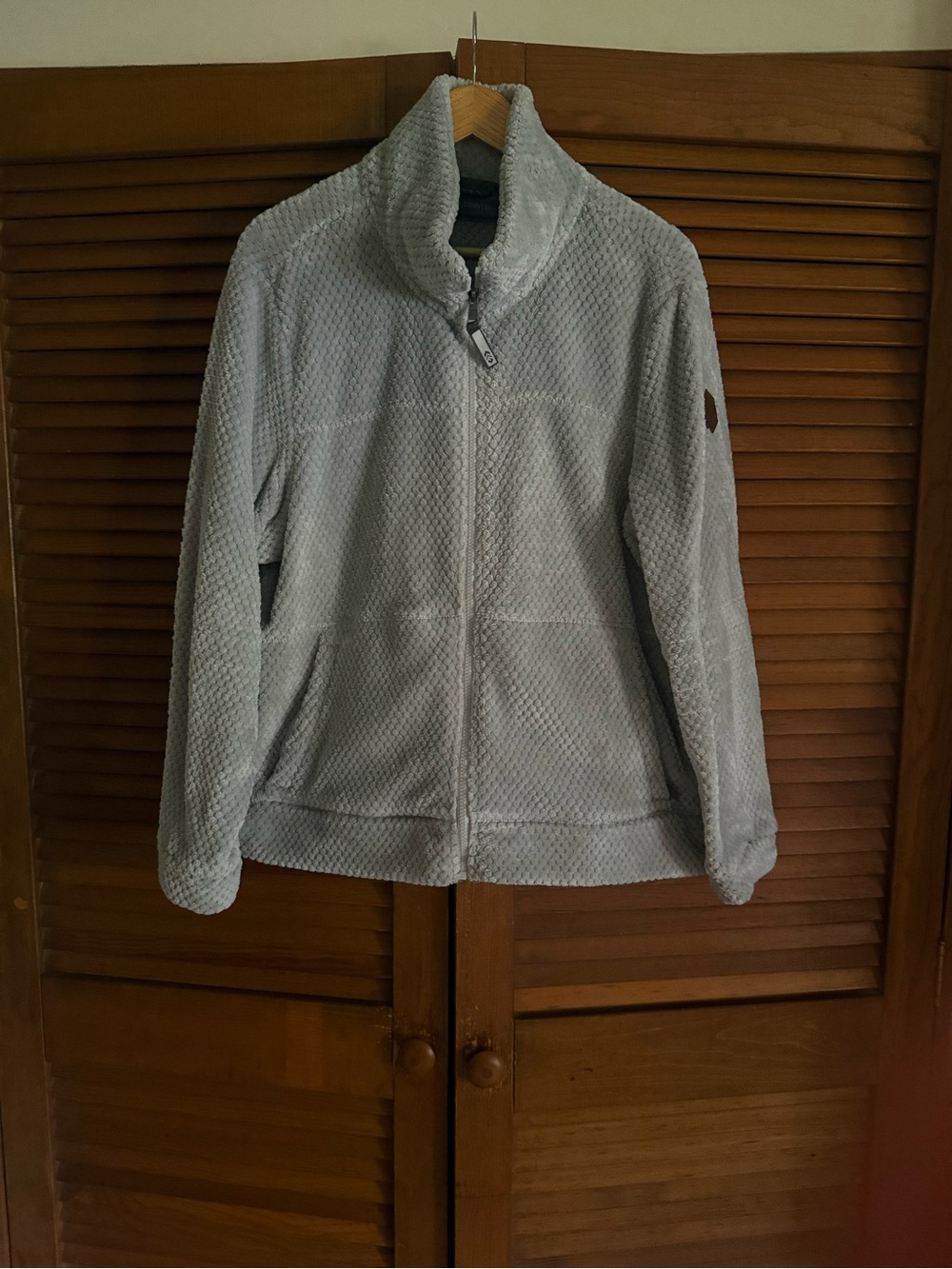 Free Country Light Gray Teddy Jacket with Stand Collar